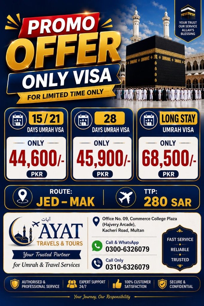 15/21 Days Umrah Visa